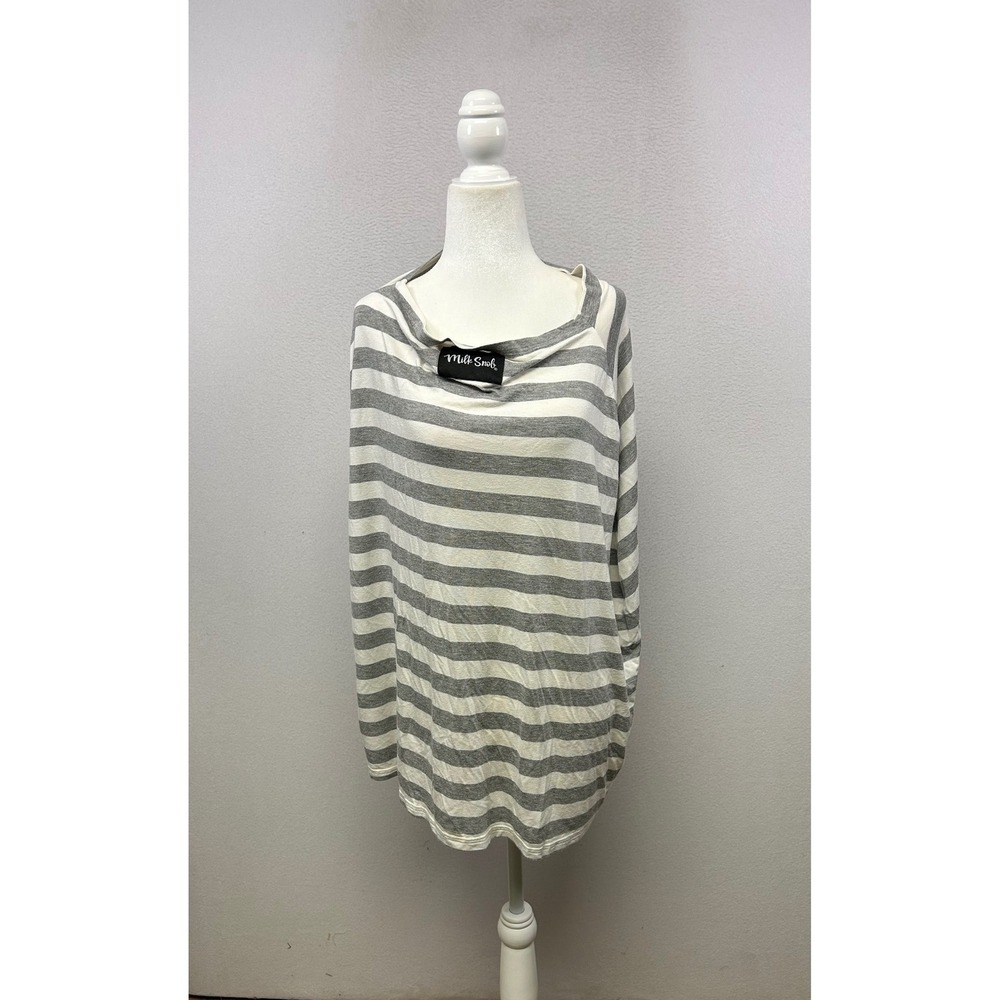 Maternity Milk Snob Womens OS Grey Striped Multi-Use Nursing Car Seat‎ Cover